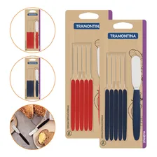 Kit Espátulas Manteiga Tramontina Ipanema Vermelho/azul 12p Foto mini 1