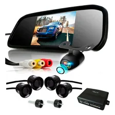 Kit Espelho Retrovisor Monitor Câmera De Ré Sensor Lcd Preto Foto mini 1