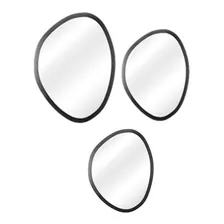 Kit Espelhos Decorativo Orgânico Preto 35x50, 50x64 E 64x77 Foto mini 1