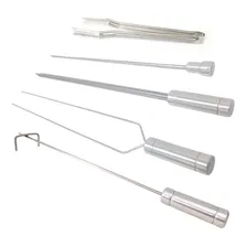 Kit Espetos Churrasco 60cm, Pegador Carnes, Espalhador Brasa Foto  mini 1