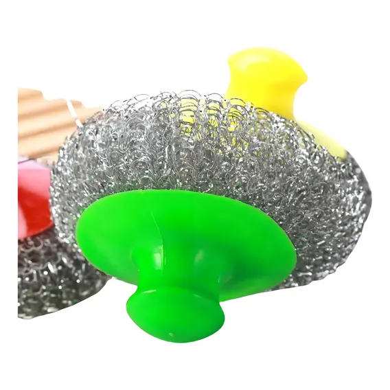 Kit Esponja Reutilizável Escova Limpeza Aço Inoxidável Foto 1