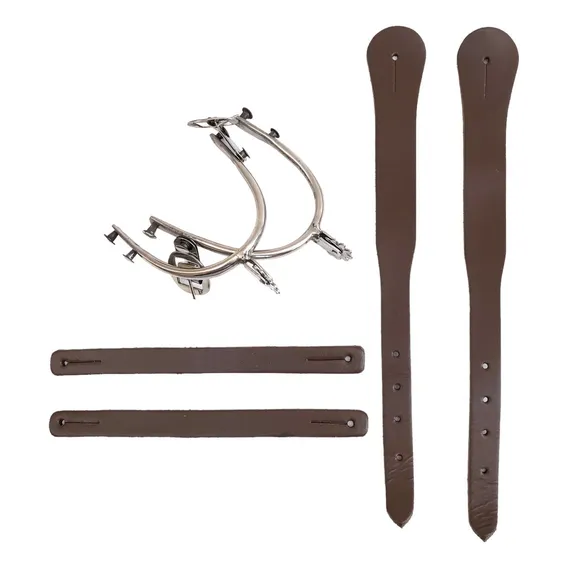 Kit Espora Batida Inox Roseta Com 10 Pontas +correia Simples Foto 1