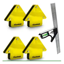 Kit Esquadro Magnético Até 12kg + Esquadro Combinado Foto  mini 1