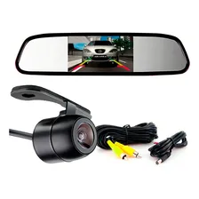 Kit Estacionamento Espelho Retrovisor Lcd Câmera Ré Colorida Foto mini 2