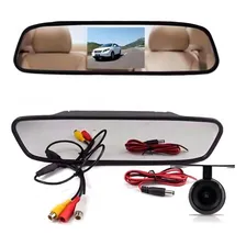 Kit Estacionamento Espelho Retrovisor Lcd Câmera Ré Colorida Foto mini 1