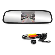 Kit Estacionamento Espelho Retrovisor Lcd Câmera Ré Colorida Foto mini 4