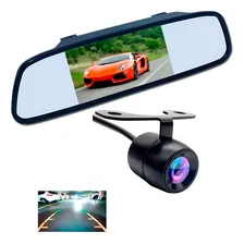 Kit Estacionamento Espelho Retrovisor Lcd Câmera Ré Colorida Foto mini 3