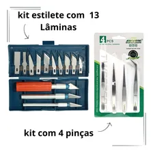 Kit Estilete Precisão 16 Pçs E Kit Pinça Foto mini  2