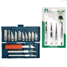 Kit Estilete Precisão 16 Pçs E Kit Pinça Foto mini 1