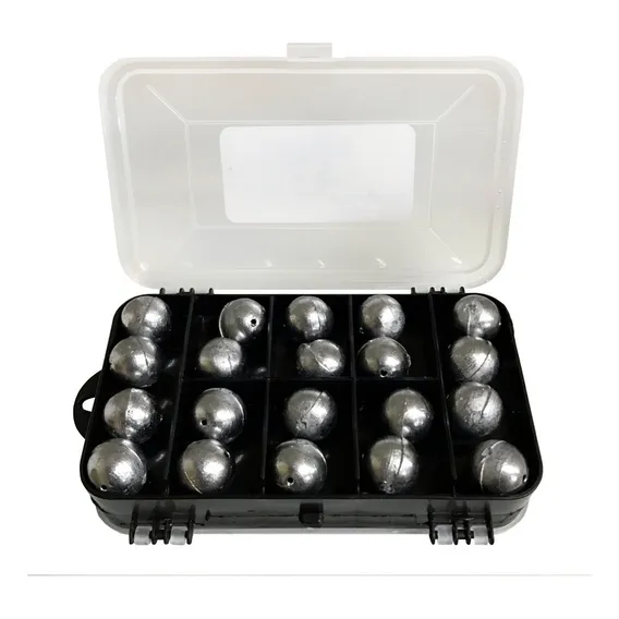 Kit Estojo Com Chumbada Para Pesca Bola 50 Gramas Foto 1