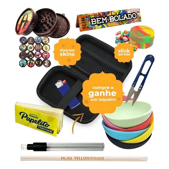 Kit Estojo Completo Seda Vidro Dichavador Tesoura Cuia Pilão Foto 1