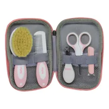 Kit Estojo Cuidados Higiene BebĂȘ Tesoura Pente Cortador Buba Cor Rosa Foto mini 3