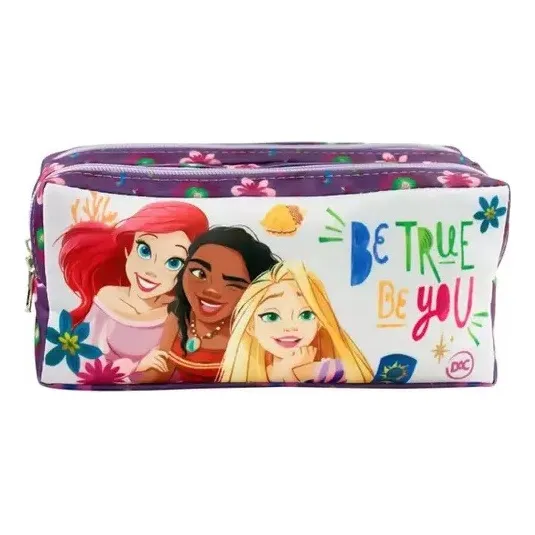 Kit Estojo Escolar Duplo Original Princesas + Lápis De Cor Foto 1
