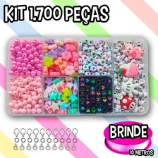 Kit Estojo Miçangas Infantil Artesanato P/ Montar Pçs 1.700 Comprimento 5