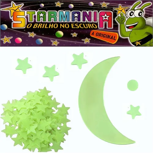 Kit Estrelas Lua Brilha Escuro Fluorescente 103un Starmania Foto 1