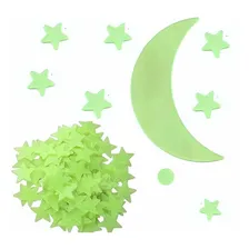 Kit Estrelas Lua Brilha Escuro Fluorescente 103un Starmania Foto mini 2