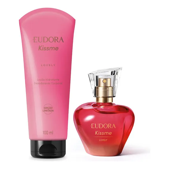 Kit Eudora Kiss Me Lovely: Deo Colônia 50ml + Loção Corporal 100ml Foto 1