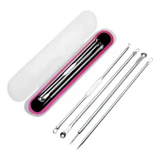 Kit Extrator De Cravos E Espinhas 4 Peças Aço Inox Foto mini 1
