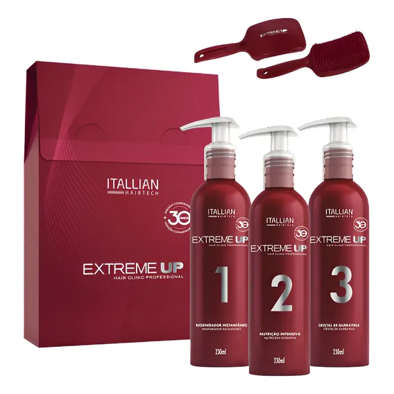 Kit Extreme-up Hair Clinic Reconstrutor 3 Passos Itallian Foto 1