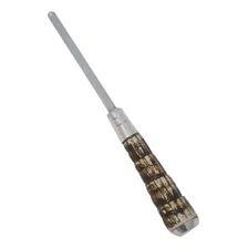 Kit Faca 6'' E Chaira Inox Rabo Tatu Bainha Couro Churrasco Foto mini 2