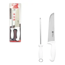 Kit Faca Profissional 8 Polegadas Com Chaira Churrasco Foto mini 1