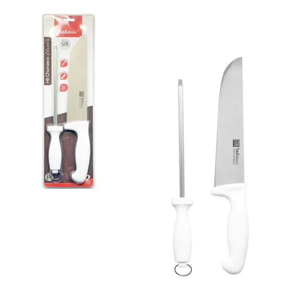 Kit Faca Profissional 8 Polegadas Com Chaira Churrasco Foto 1