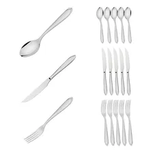 Kit Facas Garfos Colheres De Sopa 18 Peças Laguna Tramontina Cor Prateado Foto mini 1