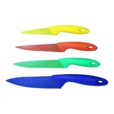 Kit Facas Jogo Faca Lâmina Inox 4 Peças Coloridas Foto mini 3
