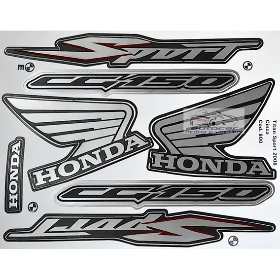Kit Faixa Adesiva Cg 150 2008 Titan Sport Cinza Foto 1