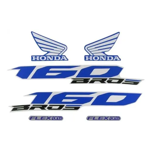 Kit Faixa Adesivo Bros 160 Esdd 2017 Azul Foto 1