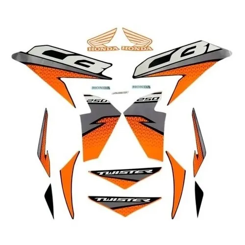 Kit Faixa Adesivo Cb Twister 2019 Laranja Foto 1