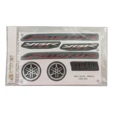 Kit Faixa Adesivo Yamaha Ybr Factor 125 Preta 2009 Foto mini 3