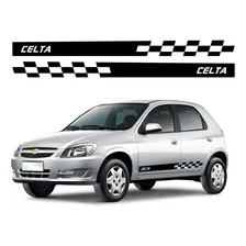 Kit Faixa Adesivos Personalizados Para Chevrolet Celta Cor Preto Foto mini 1