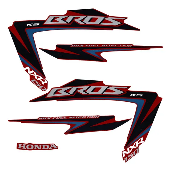 Kit Faixa Jogo Adesivo Bros Nxr 150 Ks Vermelha 2012 Foto 1