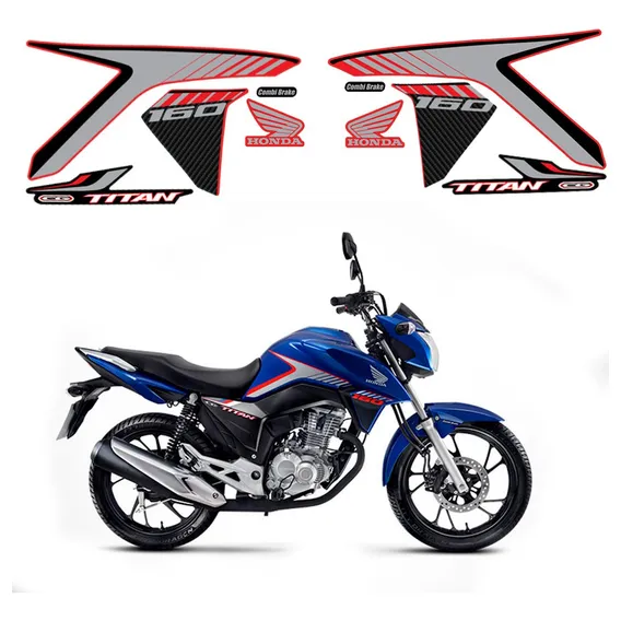 Kit Faixa Jogo Adesivo Titan Cg 160 Ex 2018 Vermelha Foto 1