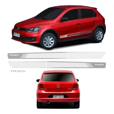 Kit Faixa Lateral Gol Track 2013 14 15 2016 Adesivo Prata Foto  mini 1