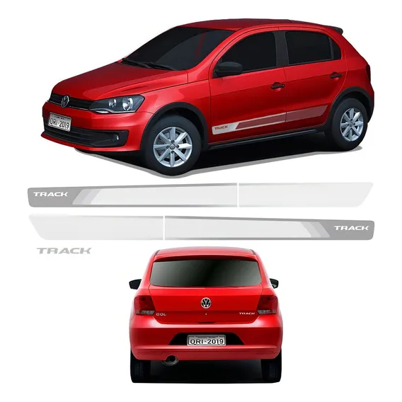 Kit Faixa Lateral Gol Track 2013 14 15 2016 Adesivo Prata Foto 1