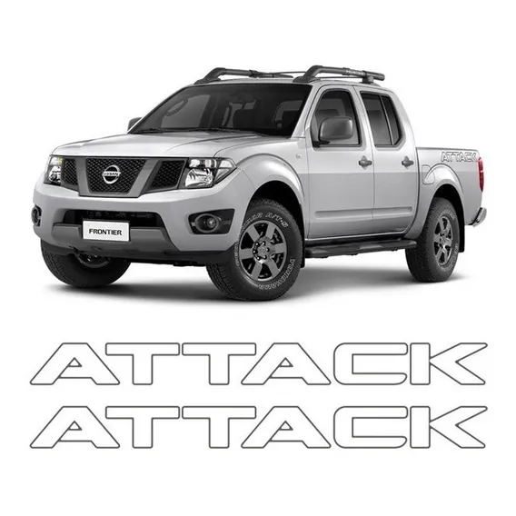 Kit Faixas/ Adesivos Attack Nissan Frontier 2013 Grafite Foto 1