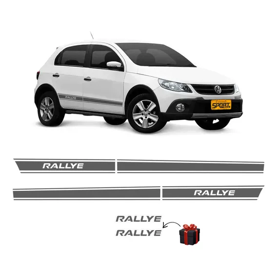 Kit Faixas Adesivos Gol Rallye 2011 G5 Mod Original Grafite Foto 1