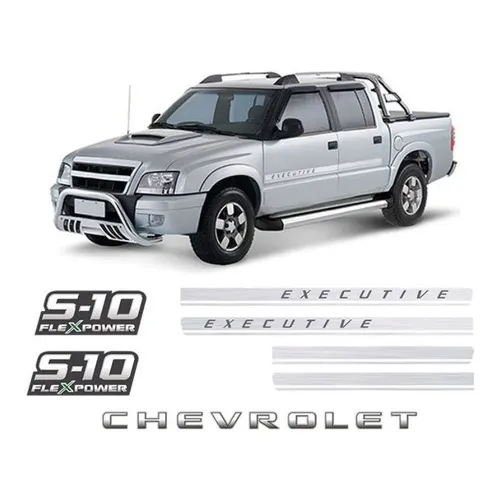 Kit Faixas Para S10 Prata Executive Chevrolet Flex Power Verde 2009 2010 2011 Sportinox Foto 1