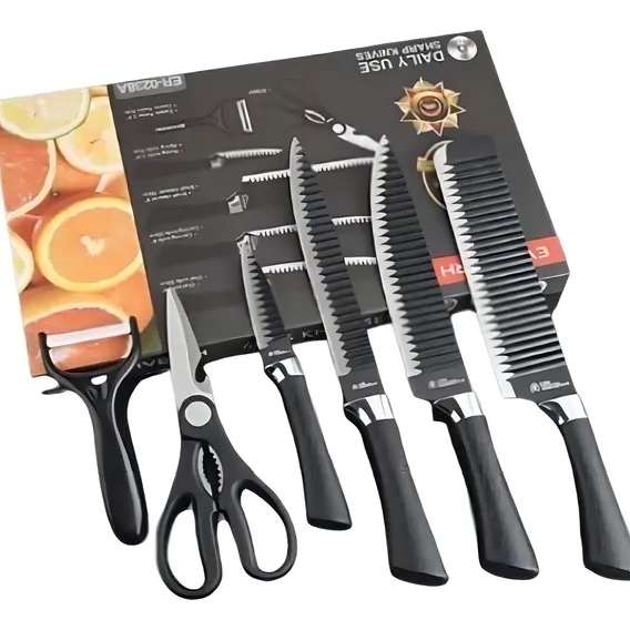 Kit Faqueiro 6 Peças Antiaderente Aço Inox Foto 1