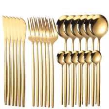 Kit Faqueiro Dourado 24 Peças Jogo De Talheres Aço Inoxidáve Foto mini  2