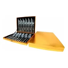 Kit Faqueiro Maleta Dourada 24 Peças Inox Com Dourado Lindo Foto mini 4