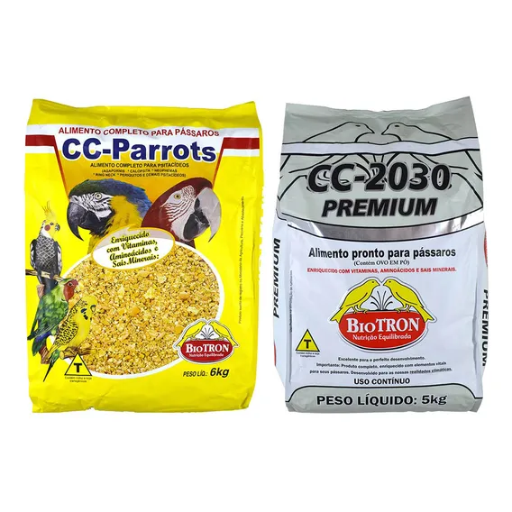 Kit Farinhada Biotron Cc2030 5kg + Cc Parrots 6kg Premium Foto 1
