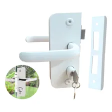 Kit Fechadura 1520ta E Contra Fechadura 1504ta Porta Vidro Cor Branca Foto  mini 1