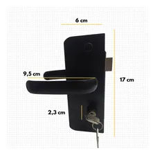 Kit Fechadura 1520ta E Contra Fechadura 1504ta Porta Vidro Cor Preta Foto mini 4