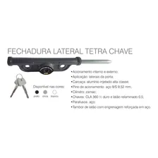 Kit Fechadura Branca Tetra Chave Trava Lateral Porta Enrolar Foto mini  3