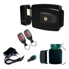 Kit Fechadura Elétrica Com Controles Receptor E Fonte Foto mini 1
