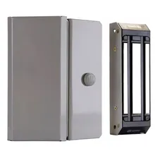 Kit Fechadura Magnética Eletroímã M150 Cinza C/ Sensor Ipec Foto  mini 1