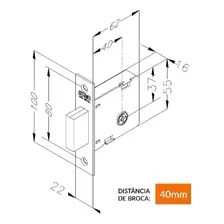 Kit Fechadura Rolete 800 Tetra Pivotante Quadrada Stam Preto Foto mini 2